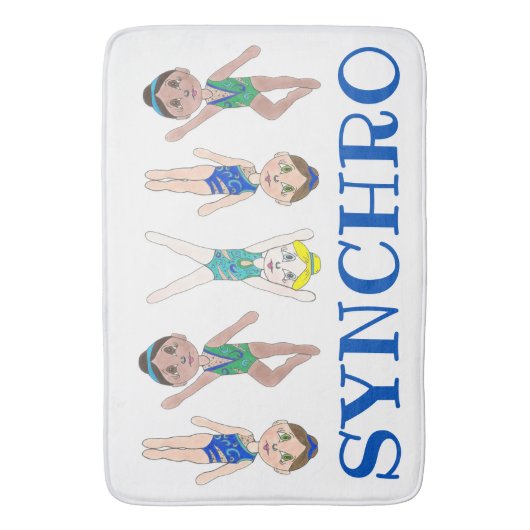 Synchrone zwemsport badmat (Voorkant Verticaal)