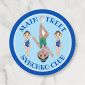 Synchrone zwemsport bedankjes labels (Achterkant)