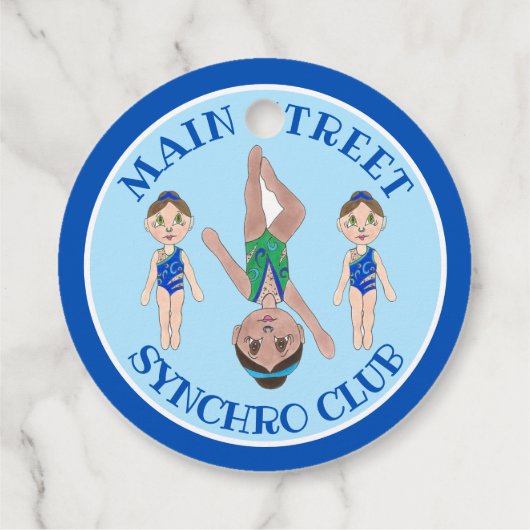 Synchrone zwemsport bedankjes labels (Achterkant)