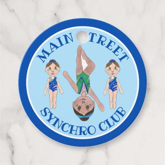 Synchrone zwemsport bedankjes labels (Voorkant)