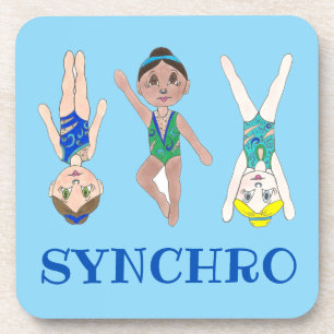 Synchrone zwemsport bier onderzetter