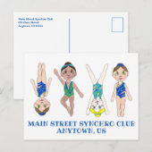 Synchrone zwemsport briefkaart (Voorkant / Achterkant)