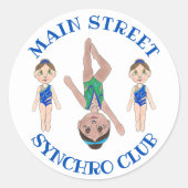 Synchrone zwemsport ronde sticker (Voorkant)