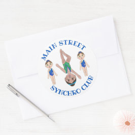 Synchrone zwemsport ronde sticker