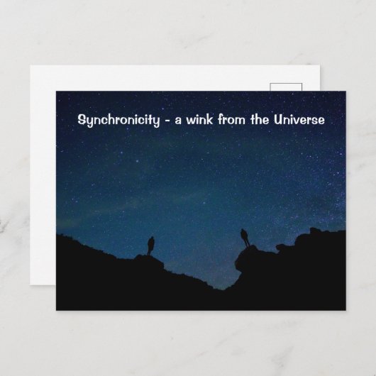Synchroniciteit - een wink van het Universe Citaat Briefkaart (Voorkant / Achterkant)