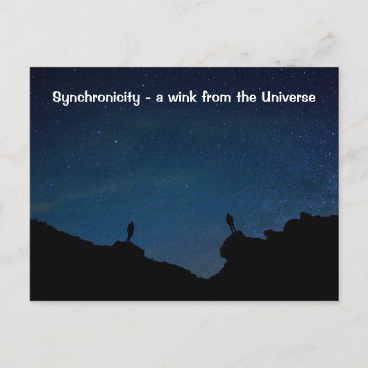 Synchroniciteit - een wink van het Universe Citaat Briefkaart (Voorkant)