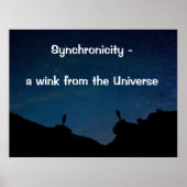Synchroniciteit - een wink van het Universe Citaat Poster (Voorkant)