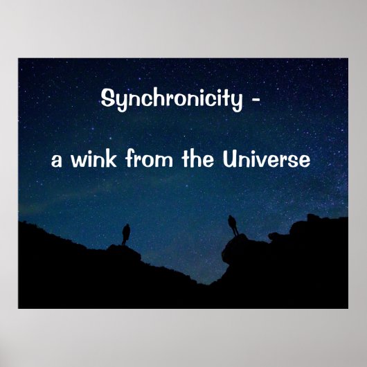 Synchroniciteit - een wink van het Universe Citaat Poster (Voorkant)