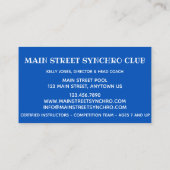 Synchronisatie-weduwenwedstrijd van SWimming Team  Visitekaartje (Achterkant)