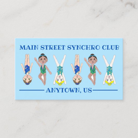 Synchronisatie-weduwenwedstrijd van SWimming Team  Visitekaartje (Voorkant)