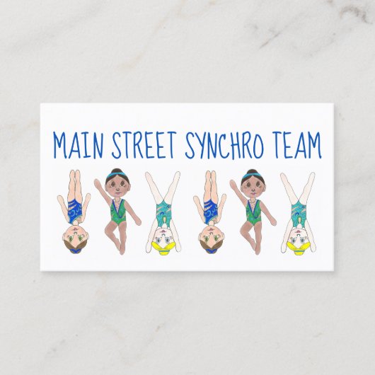 Synchronisatie-weduwenwedstrijd van SWimming Team  Visitekaartje (Voorkant)