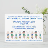 Synchronisatie-zwembadpooloefening Kaart (Staand voorkant)