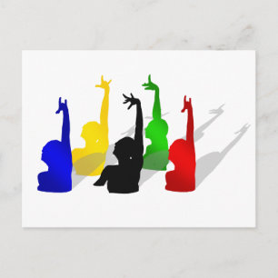 Synchronisch gesynchroniseerde zwemmers briefkaart