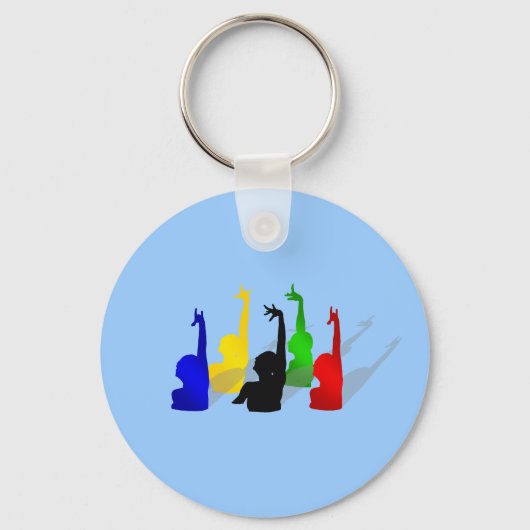 Synchronisch gesynchroniseerde zwemmers sleutelhanger (Voorkant)