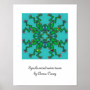 Synchroniserend zwemteam poster
