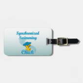 Synchroniserende zwemkuiken #3 bagagelabel (Voorkant horizontaal)