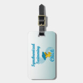 Synchroniserende zwemkuiken #3 bagagelabel (Voorkant verticaal)