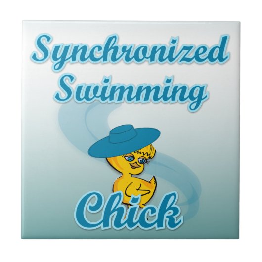 Synchroniserende zwemkuiken #3 tegeltje (Voorkant)