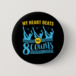 Synchronized Swimming My Heart slaat in acht telle Ronde Button 5,7 Cm