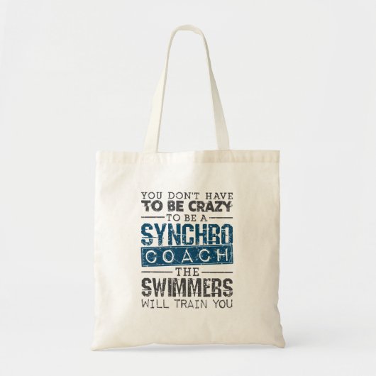 Synchronized Swimming Synchro Coach Crazy Tote Bag (Voorkant)