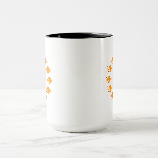 Synchroomde zwemguldvis Cute Monogrammed Mok (Midden)