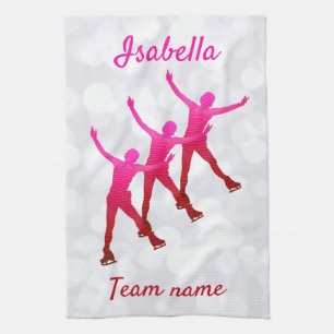 Synchroon draaihanddoekje roze tot rood theedoek