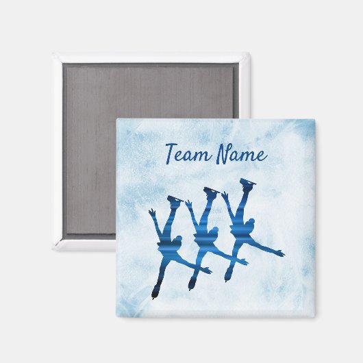 Synchroon skateam magnet blauw (Voorkant / Achterkant)