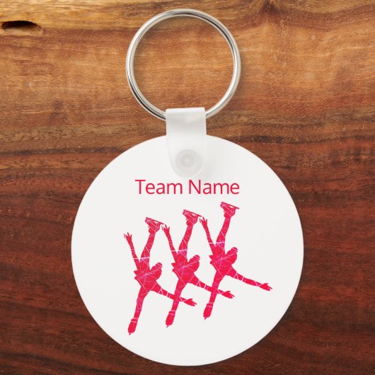 Synchroon skateam sleutelhanger - Arabesque red (Voorkant)