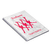 Synchroon skateboarder - Arabesque rood ijs Notitieboek (Rechterzijde)