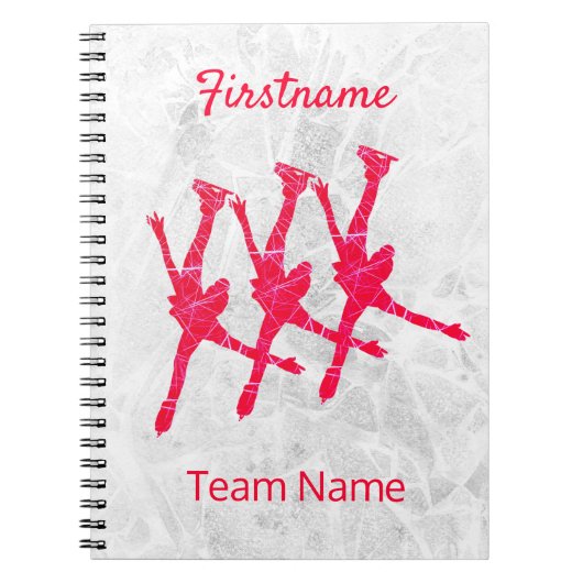 Synchroon skateboarder - Arabesque rood ijs Notitieboek (Voorkant)