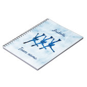 Synchroon skateboardlijn blauw notitieboek (Linkerzijde)