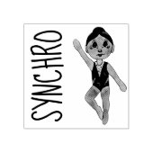 Synchroon synchroon voor synchroon Swimmer Girls S Rubberstempel (Afrduk)