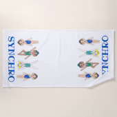Synchroon synchroon voor synchroon Swimmer Girls S Strandlaken (Voorkant)