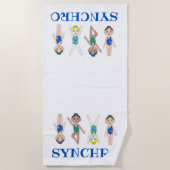 Synchroon synchroon voor synchroon Swimmer Girls S Strandlaken (Voorkant)
