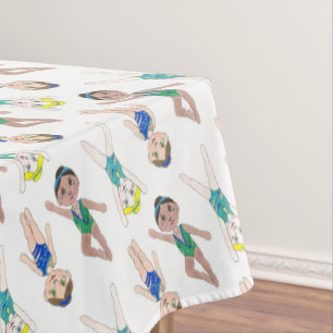 Synchroon synchroon voor synchroon Swimmer Girls S Tafelkleed