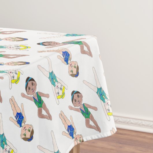 Synchroon synchroon voor synchroon Swimmer Girls S Tafelkleed (Voorbeeld)
