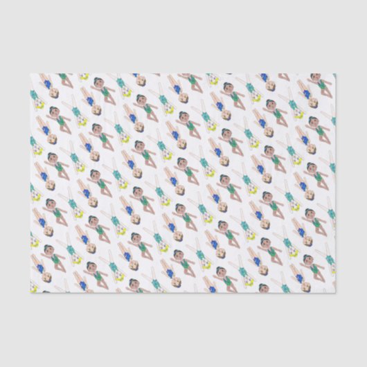 Synchroon synchroon voor synchroon Swimmer Girls S Tissuepapier (Voorkant)