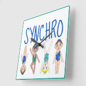 Synchroon synchroon voor synchroon Swimmer Girls S Vierkante Klok (Hoek)