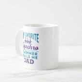 Synchroon van gesynchroniseerde zwempappa koffiemok (Voorkant links)