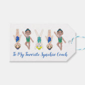 Synchroon van het synchrone zwemteam cadeaulabel (Voorkant (Horizontaal))