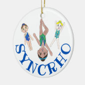 Synchroon van synchroon zwemteam keramisch ornament (Links)
