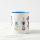 Synchroon van synchroon zwemteam tweekleurige koffiemok (Center)