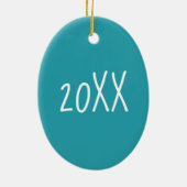 Synchroon zwembaarblauw synchroon keramisch ornament (Achterkant)