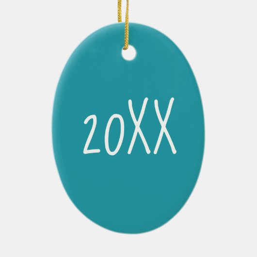 Synchroon zwembaarblauw synchroon keramisch ornament (Achterkant)