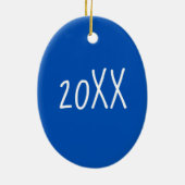 Synchroon zwembaarblauw synchroon keramisch ornament (Achterkant)