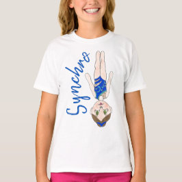 Synchroon zwembaarblauw synchroon t-shirt