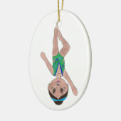 Synchroon zwembad groen synchroon keramisch ornament (Links)