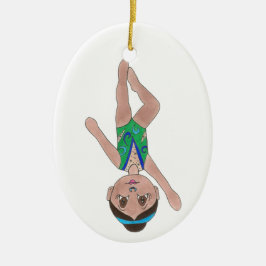 Synchroon zwembad groen synchroon keramisch ornament
