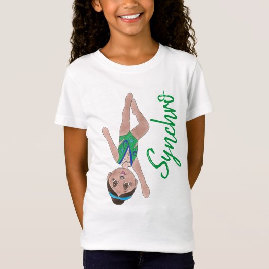Synchroon zwembad groen synchroon t-shirt (Voorkant)