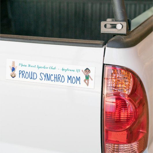 Synchroon zwembad Team Proud Synchro Mam Bumpersticker (Op Truck)